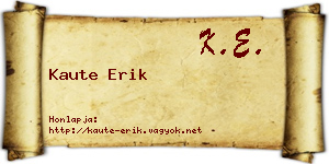Kaute Erik névjegykártya